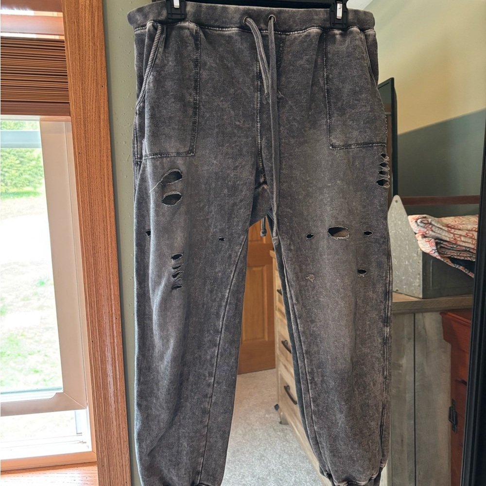Distressed Gray Jogger Pants